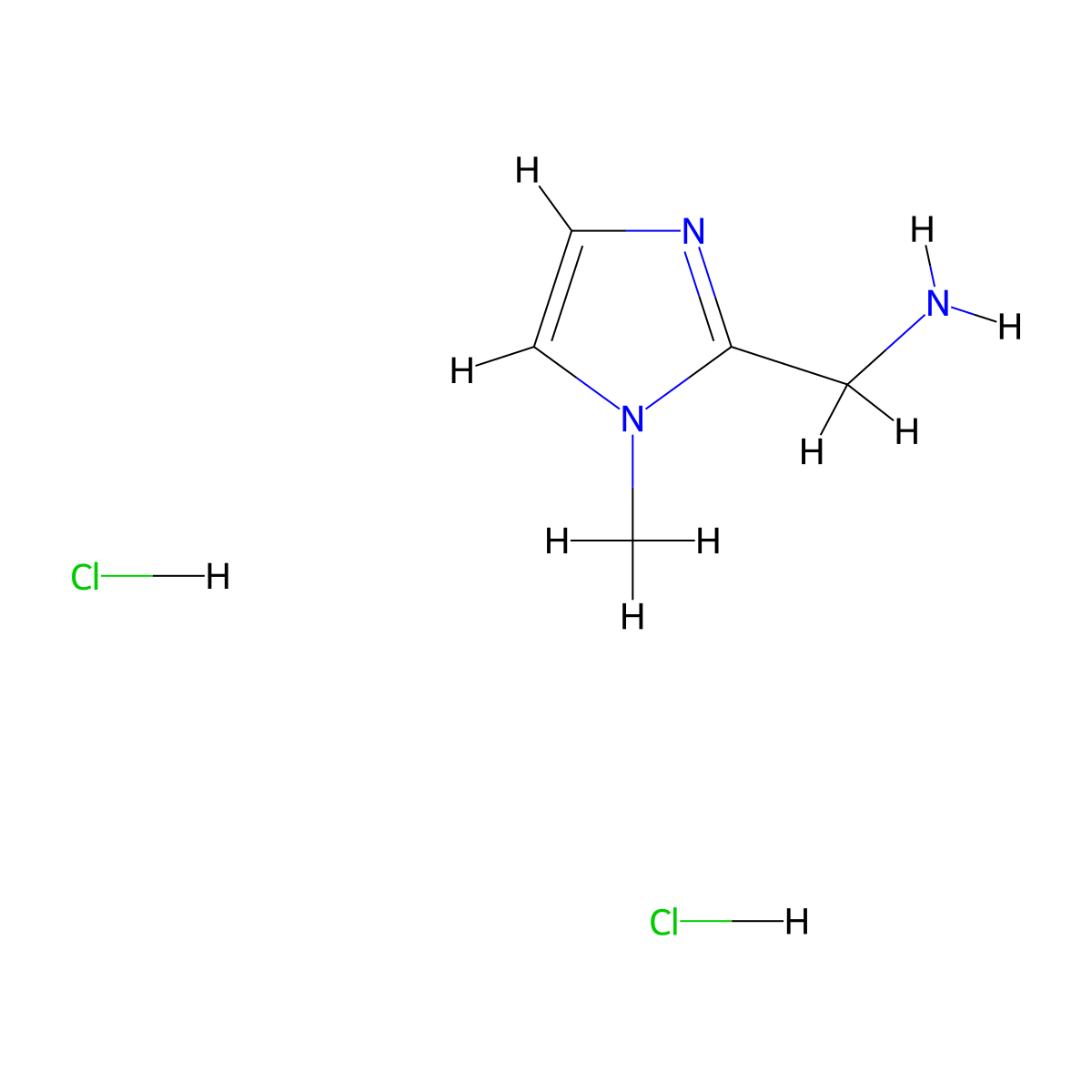 (1-Methyl-1H-imidazol-2-yl)methanamine dihydrochloride molecular structure, CAS 53332-67-5