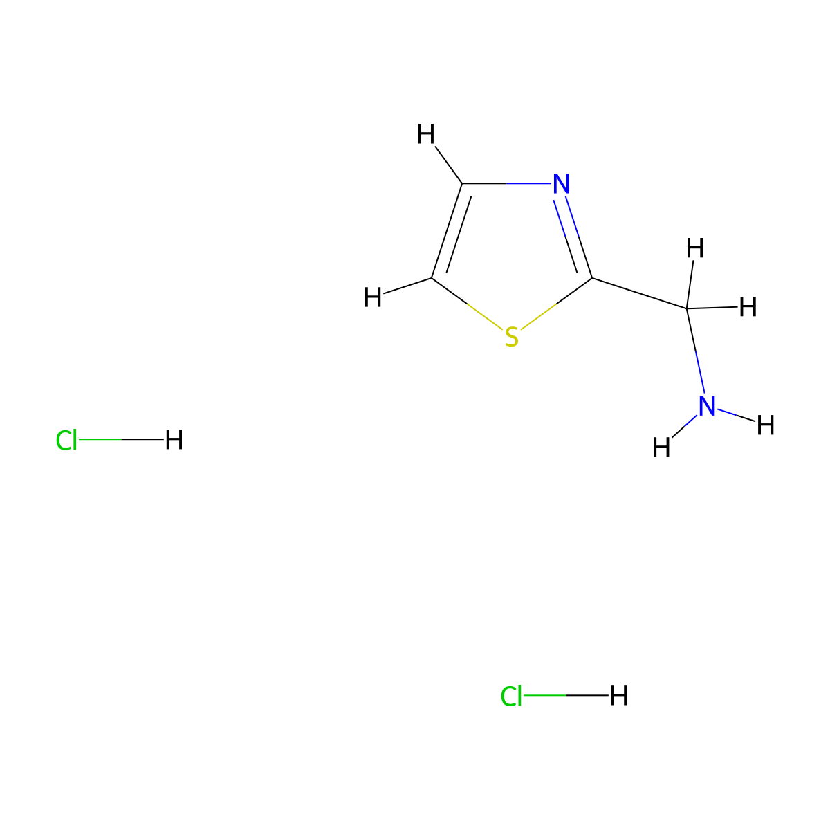 (1,3-Thiazol-2-yl)methanamine dihydrochloride molecular structure, CAS 53332-78-8