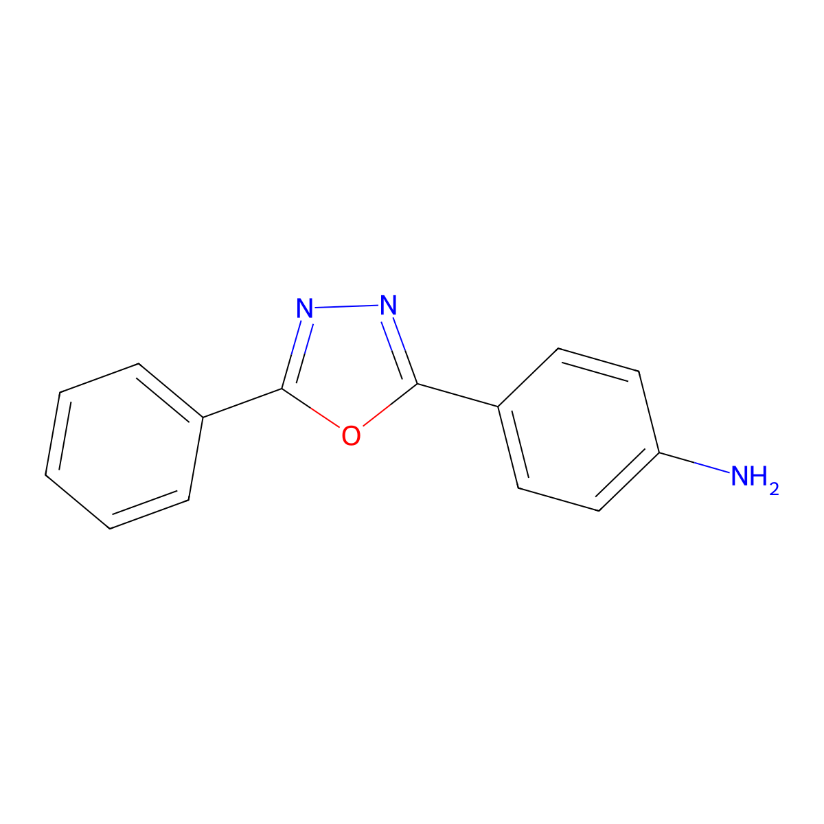 4-(5-Phenyl-1,3,4-oxadiazol-2-yl)aniline molecular structure, CAS 53338-48-0