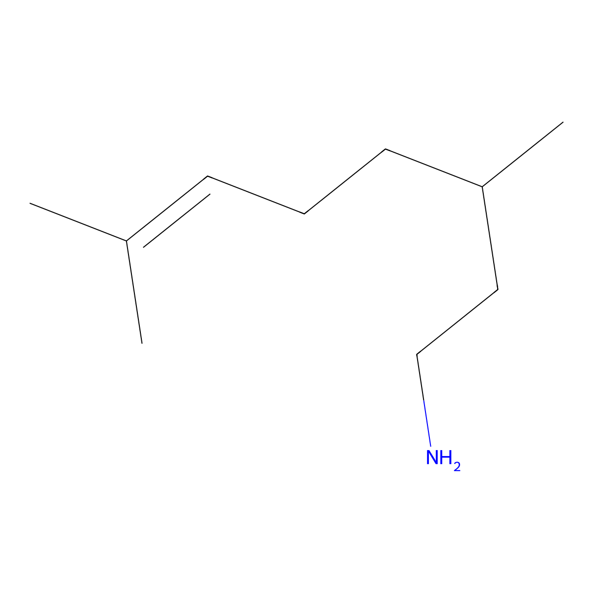 3,7-Dimethyloct-6-en-1-amine molecular structure, CAS 53339-59-6