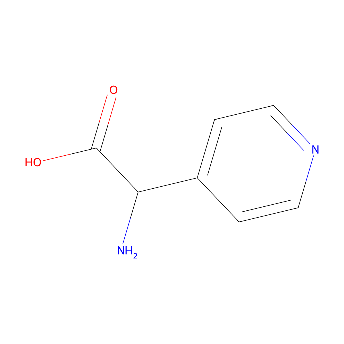 Amino-pyridin-4-YL-acetic acid molecular structure, CAS 53339-65-4