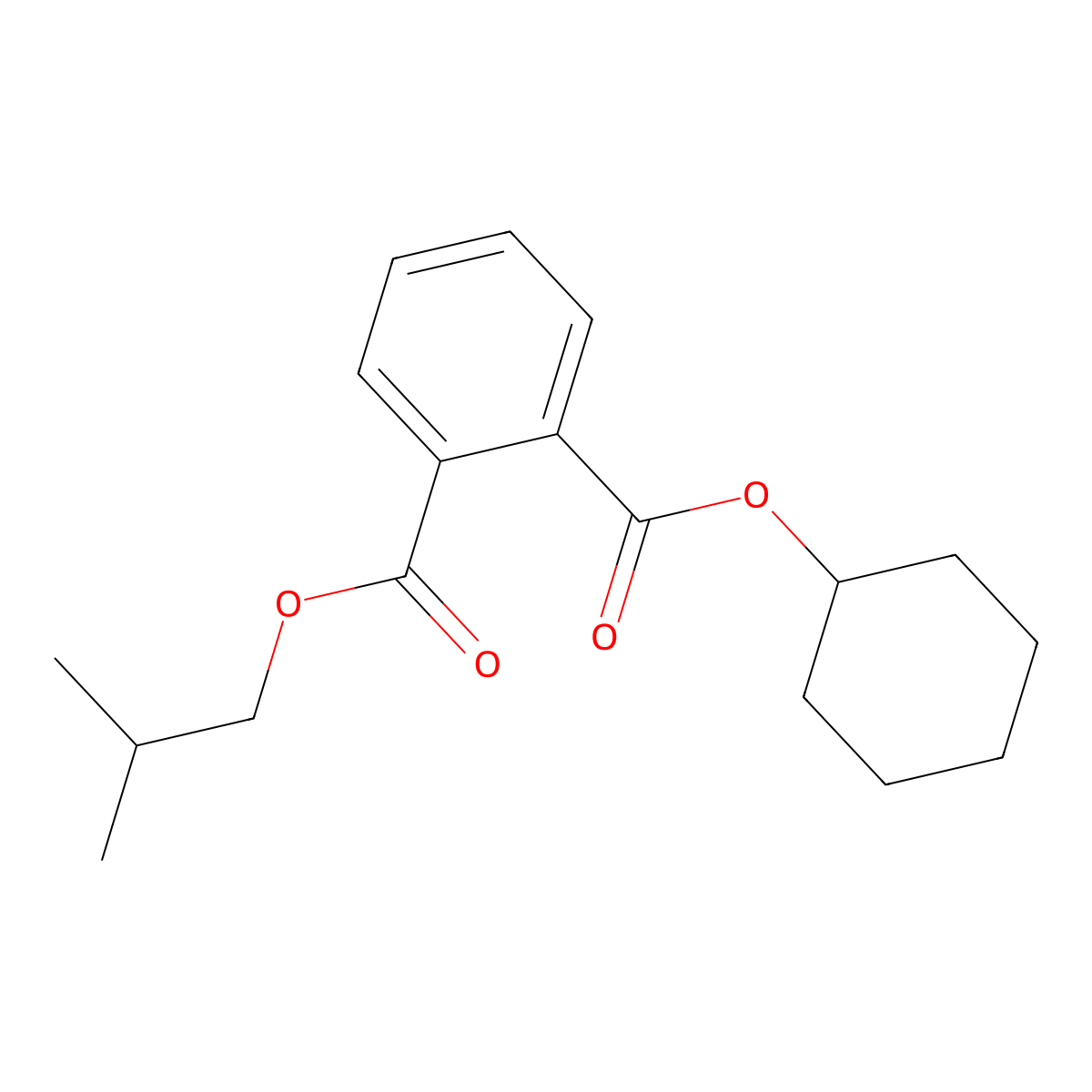 Cyclohexyl 2-isobutyl phthalate molecular structure, CAS 5334-09-8