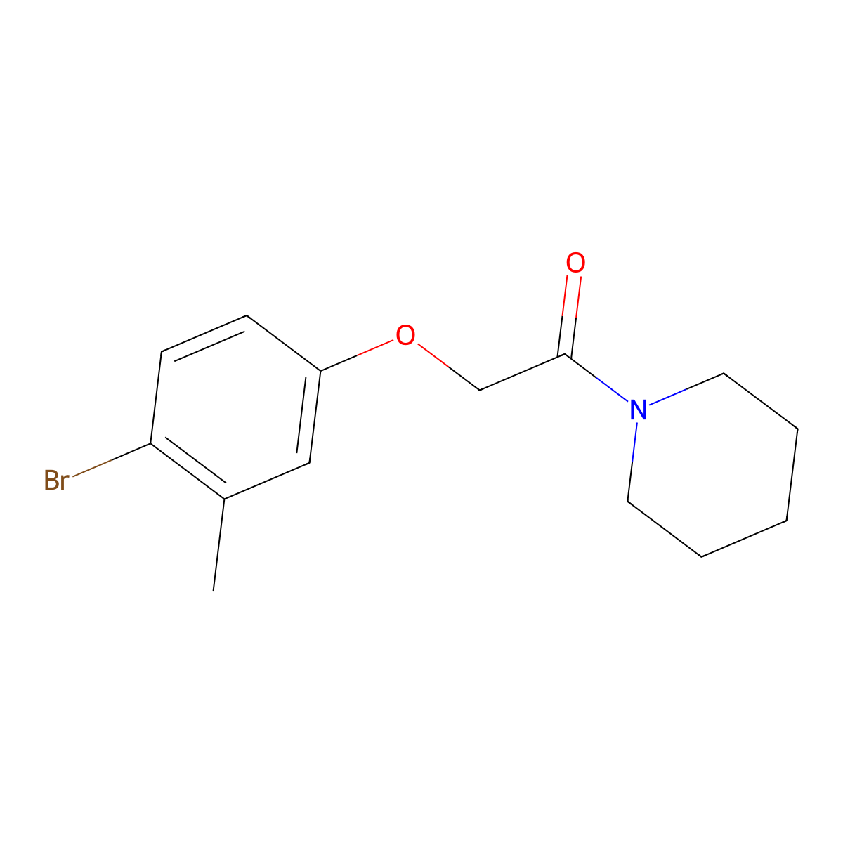 2-(4-Bromo-3-methylphenoxy)-1-piperidin-1-ylethanone molecular structure, CAS 5334-12-3