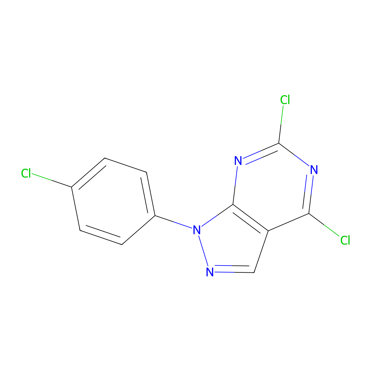 4,6-Dichloro-1-(4-chlorophenyl)-1h-pyrazolo[3,4-d]pyrimidine molecular structure, CAS 5334-34-9