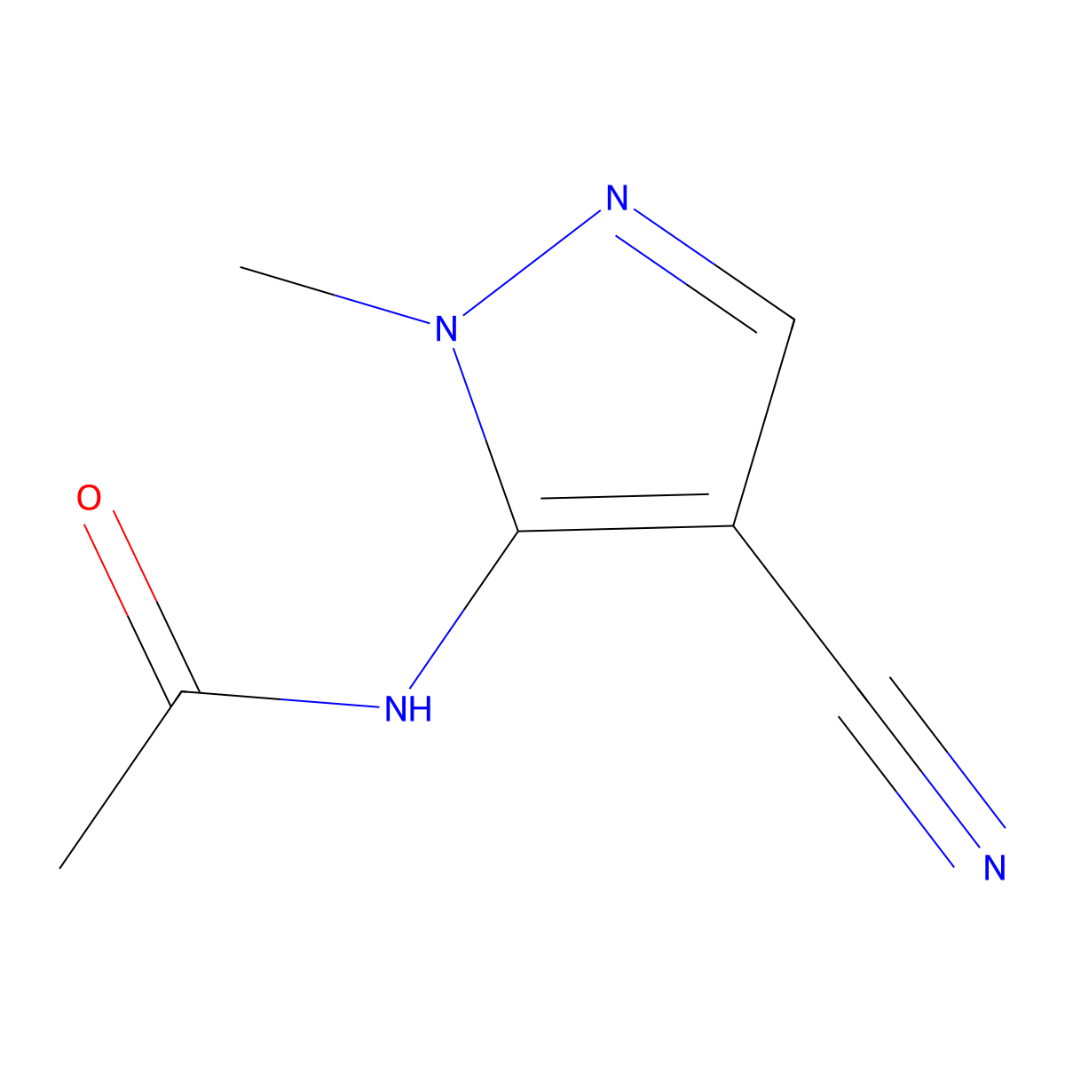 n-(4-Cyano-1-methyl-1h-pyrazol-5-yl)acetamide molecular structure, CAS 5334-42-9