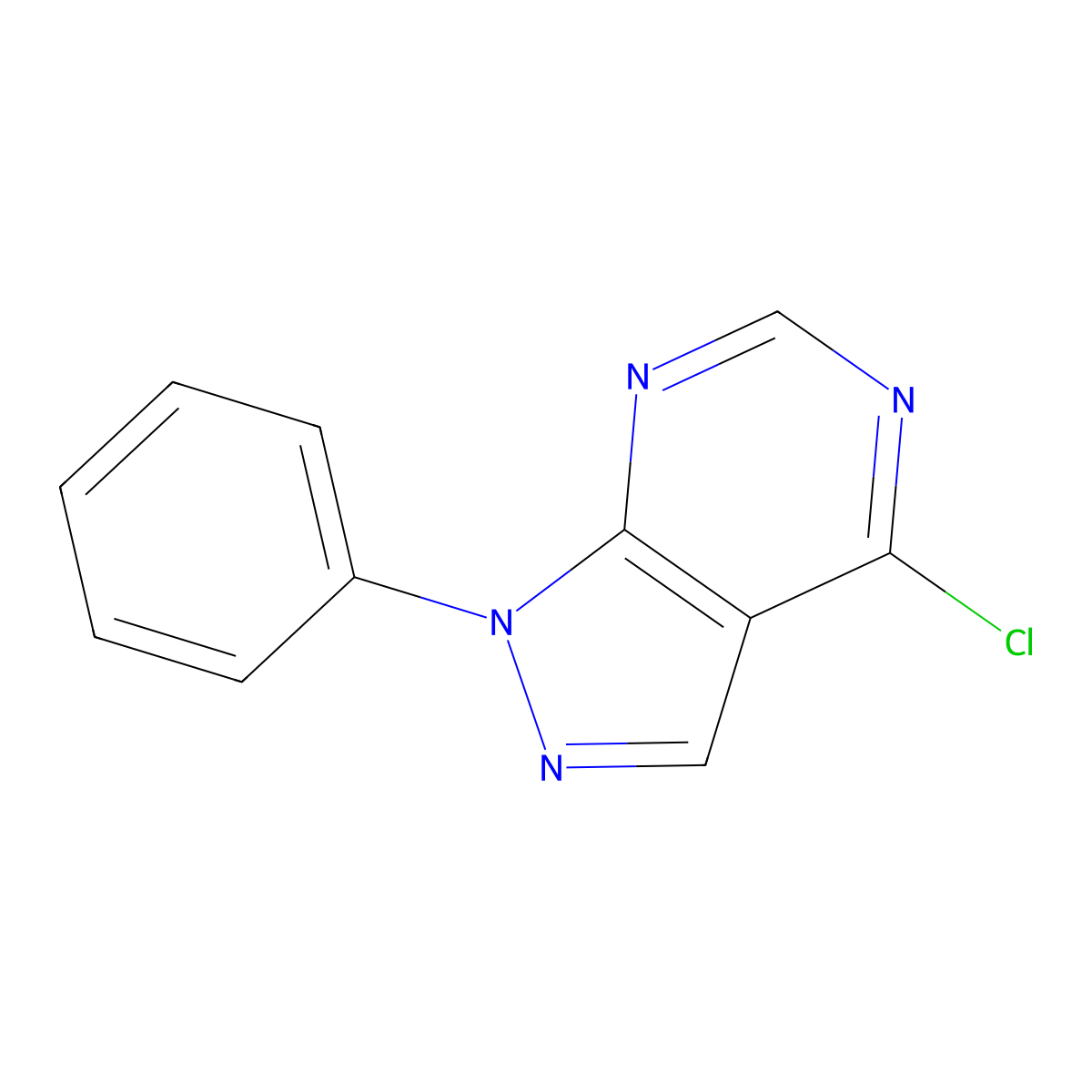 4-Chloro-1-phenyl-1H-pyrazolo[3,4-d]pyrimidine molecular structure, CAS 5334-48-5
