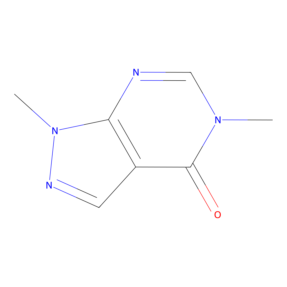 1,5-Dimethyl-1,5-dihydro-4H-pyrazolo[3,4-d]pyrimidin-4-one molecular structure, CAS 5334-54-3