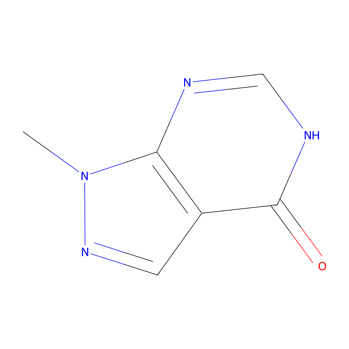 1-Methyl-1,5-dihydropyrazolo(3,4-d)pyrimidin-4-one molecular structure, CAS 5334-56-5