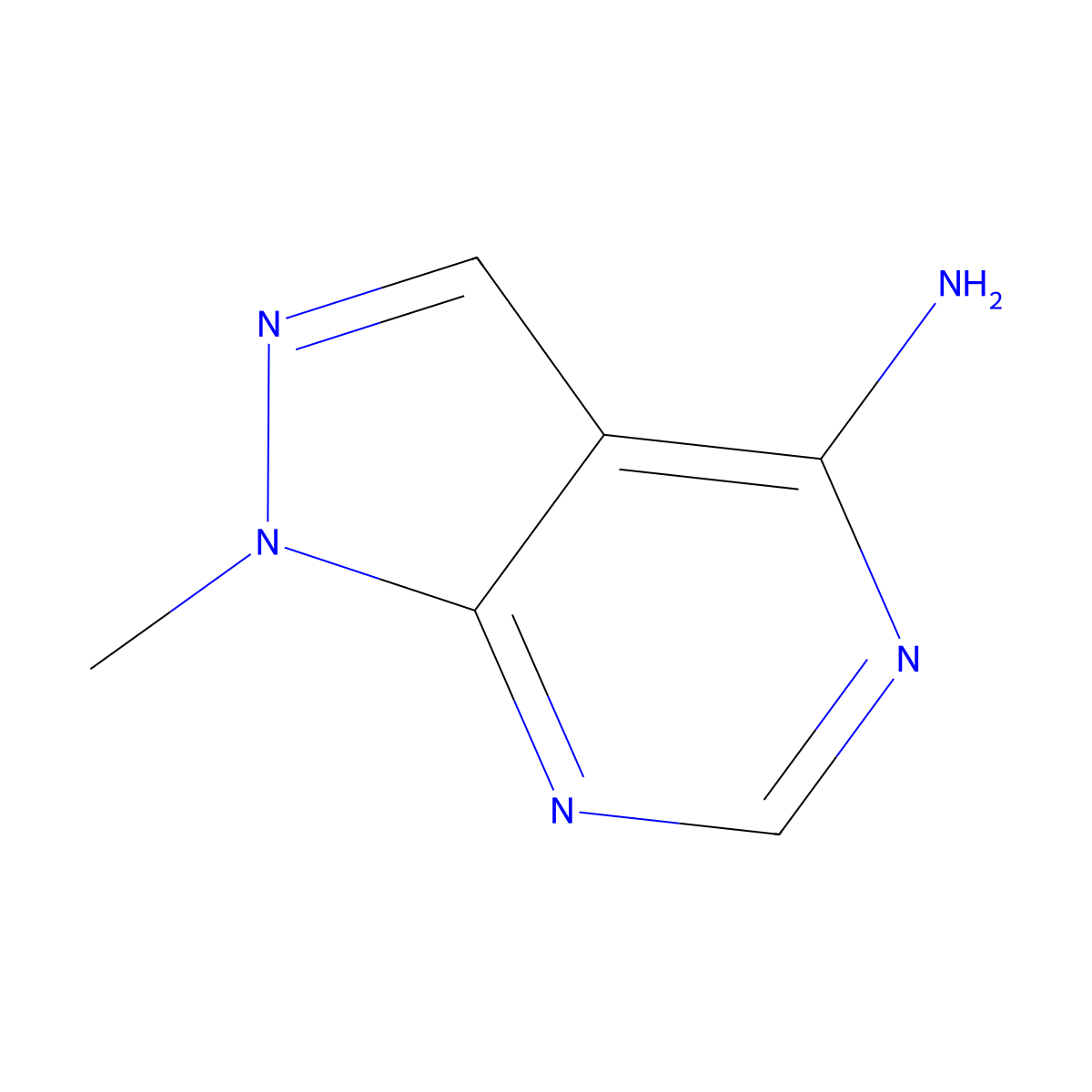 1-methyl-1H-pyrazolo[3,4-d]pyrimidin-4-amine molecular structure, CAS 5334-99-6