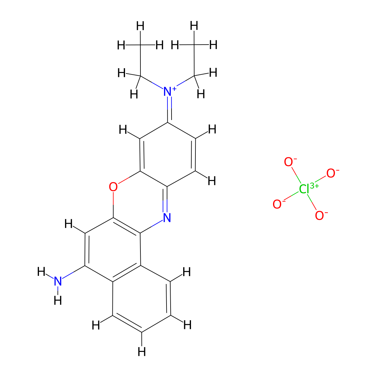 Nile Blue perchlorate molecular structure, CAS 53340-16-2