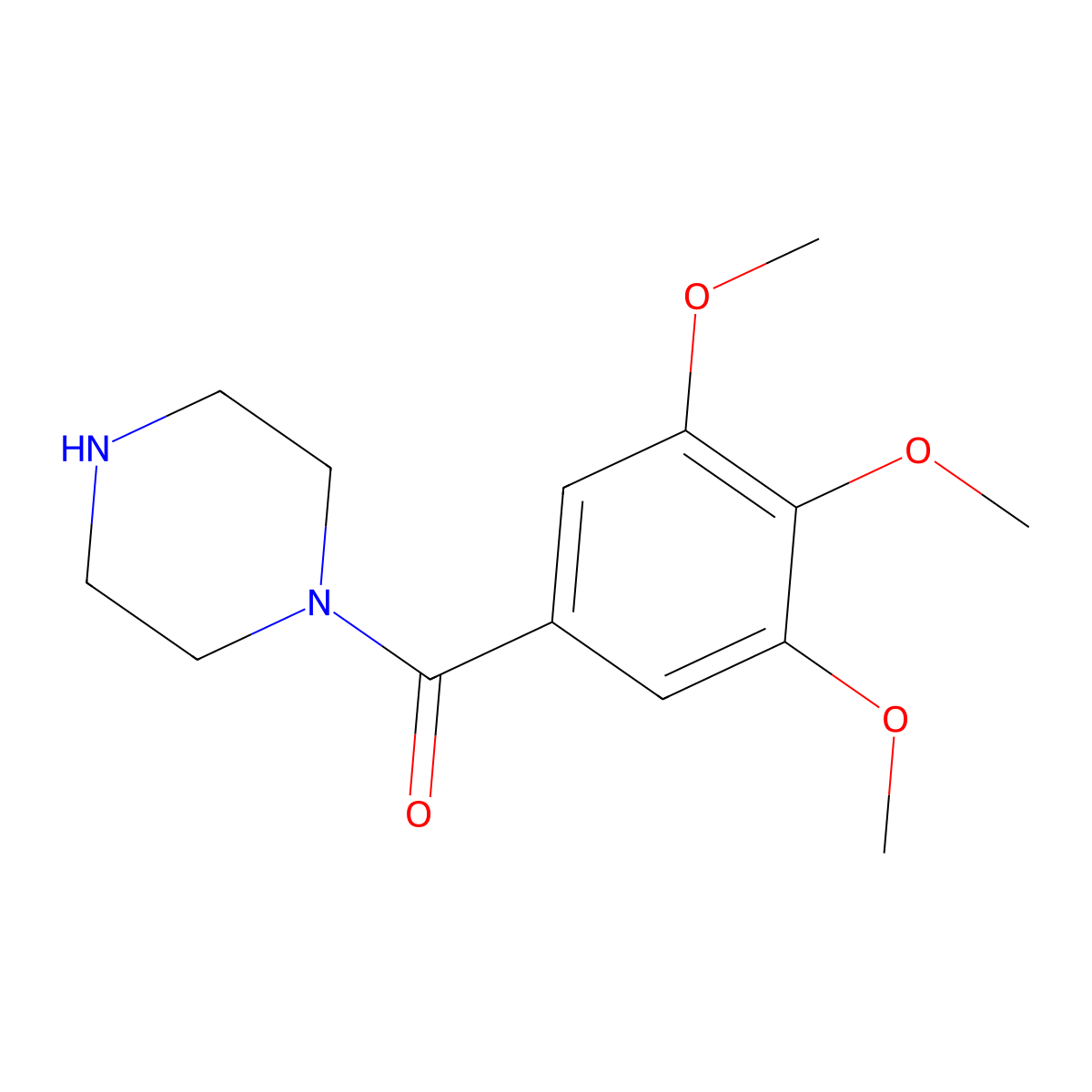 1-(3,4,5-Trimethoxybenzoyl)piperazine molecular structure, CAS 53342-13-5
