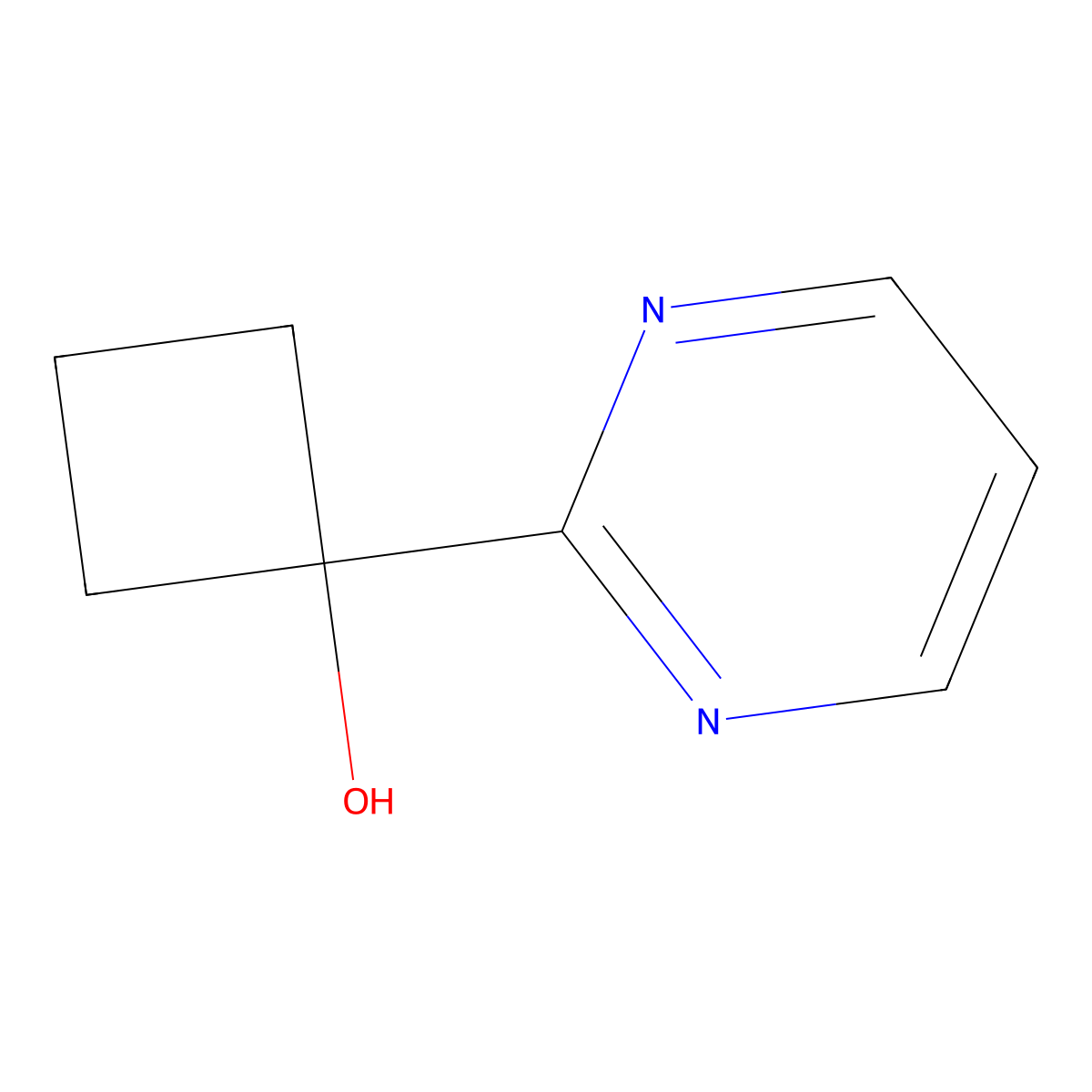 1-(Pyrimidin-2-yl)cyclobutanol molecular structure, CAS 53342-28-2
