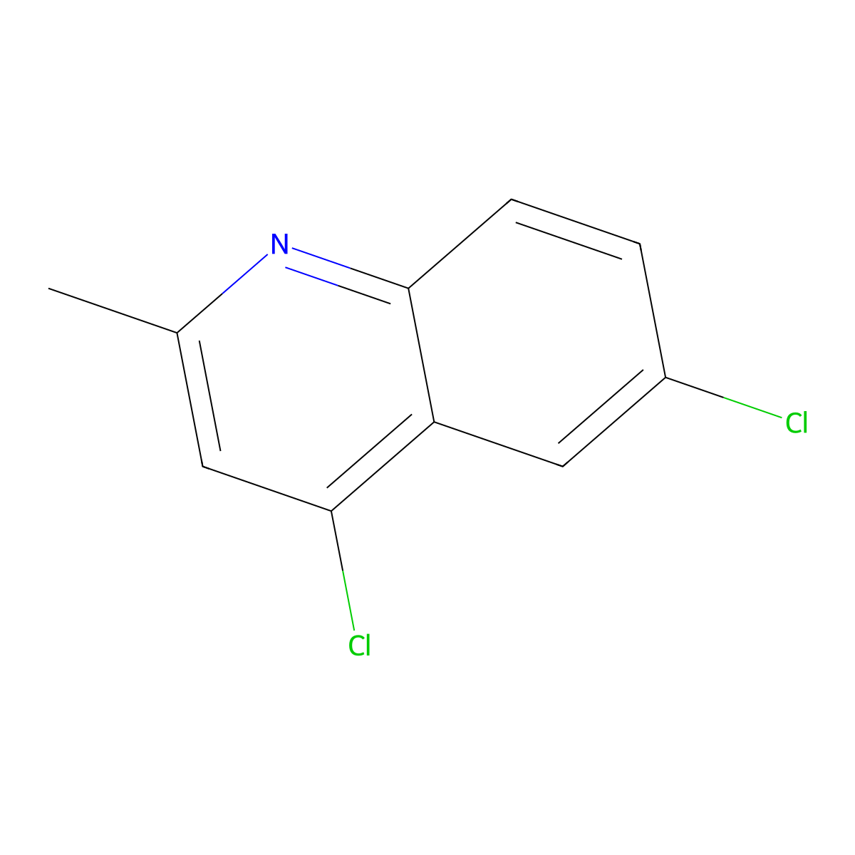 4,6-Dichloro-2-methylquinoline molecular structure, CAS 53342-53-3