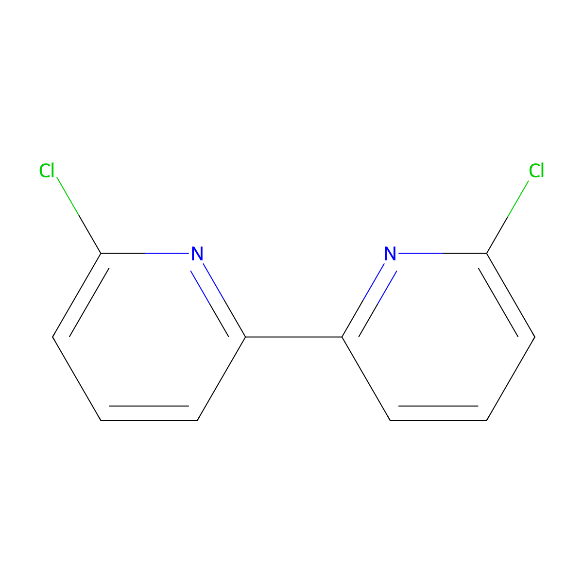 6,6'-Dichloro-2,2'-bipyridine molecular structure, CAS 53344-72-2
