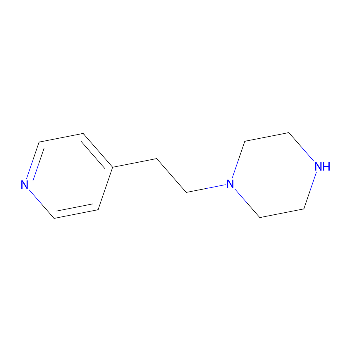 1-[2-(4-Pyridinyl)ethyl]piperazine molecular structure, CAS 53345-16-7
