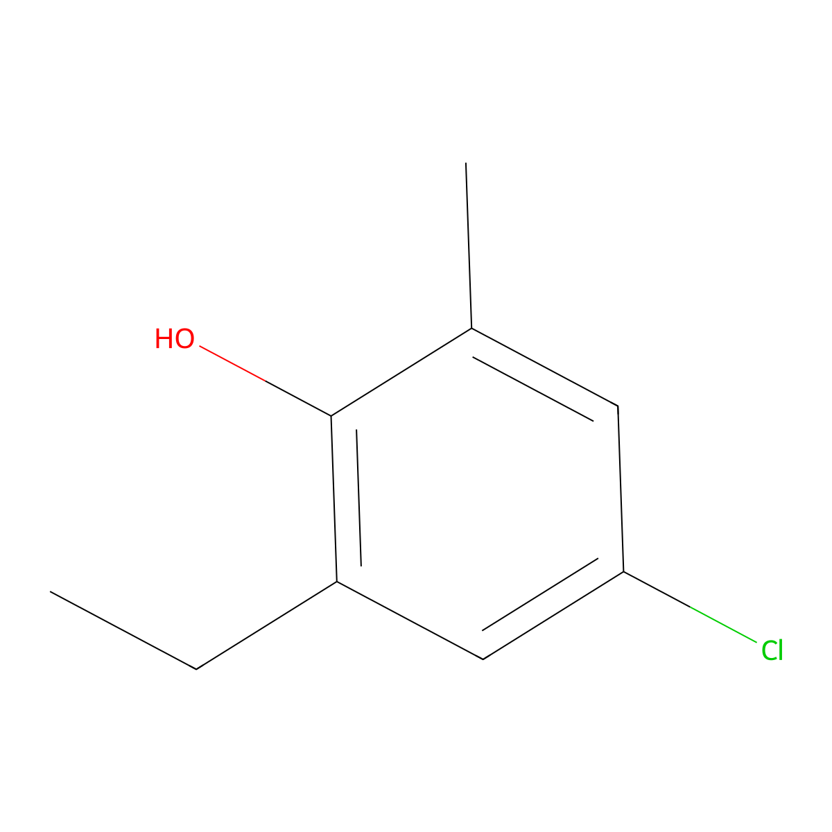o-Cresol, 4-chloro-6-ethyl- molecular structure, CAS 53346-75-1