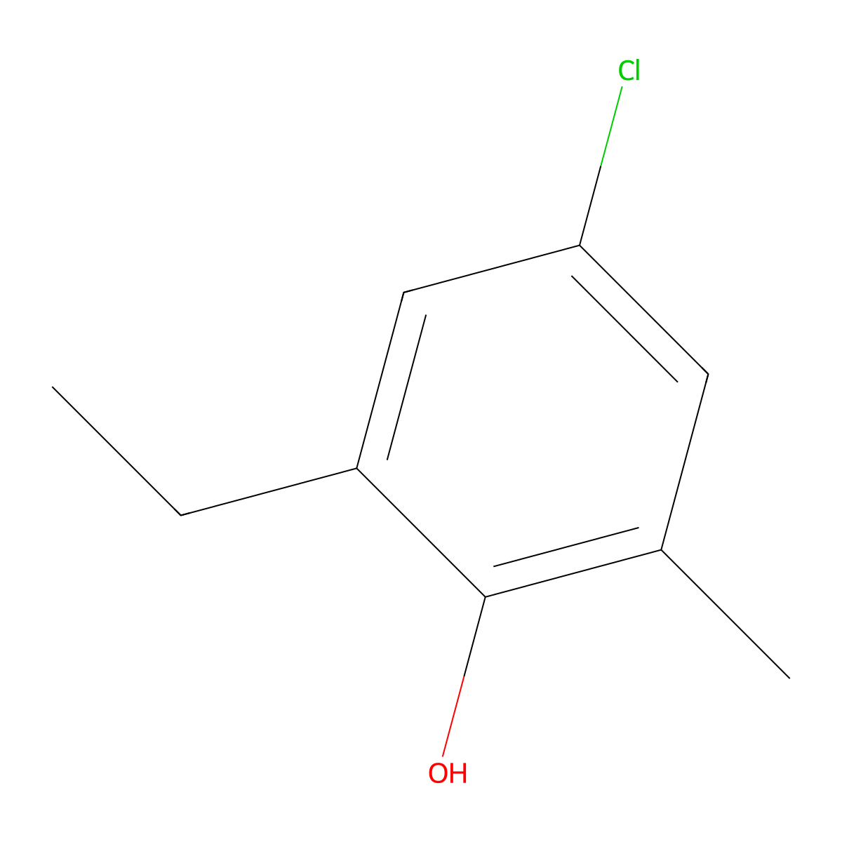o-Cresol, 4-chloro-6-ethyl- molecular structure, CAS 53346-75-1