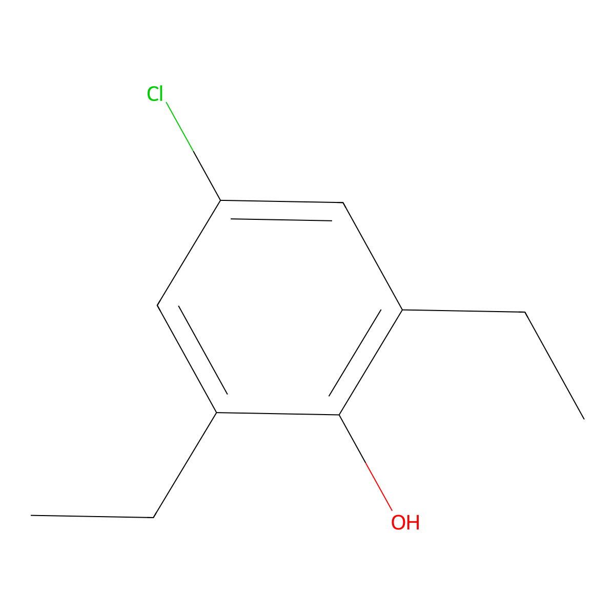 Phenol, 4-chloro-2,6-diethyl- molecular structure, CAS 53346-76-2