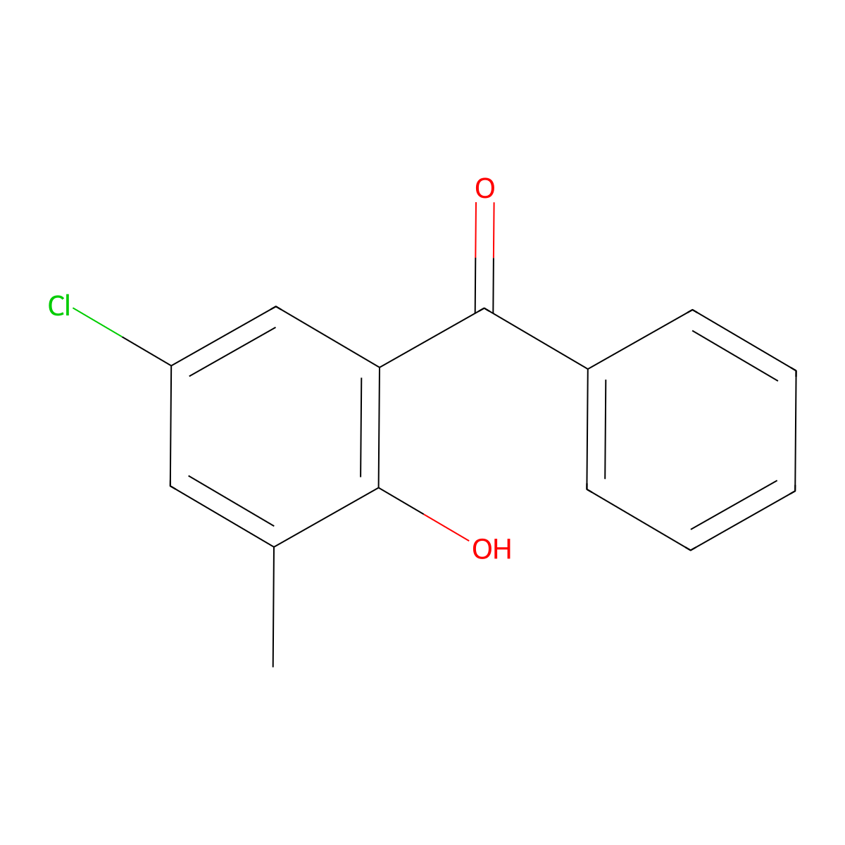 2-Benzoyl-4-chloro-6-methylphenol molecular structure, CAS 53347-30-1
