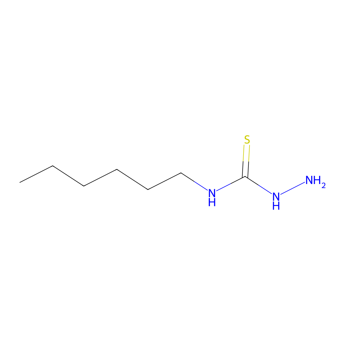 4-Hexyl-3-thiosemicarbazide molecular structure, CAS 53347-40-3