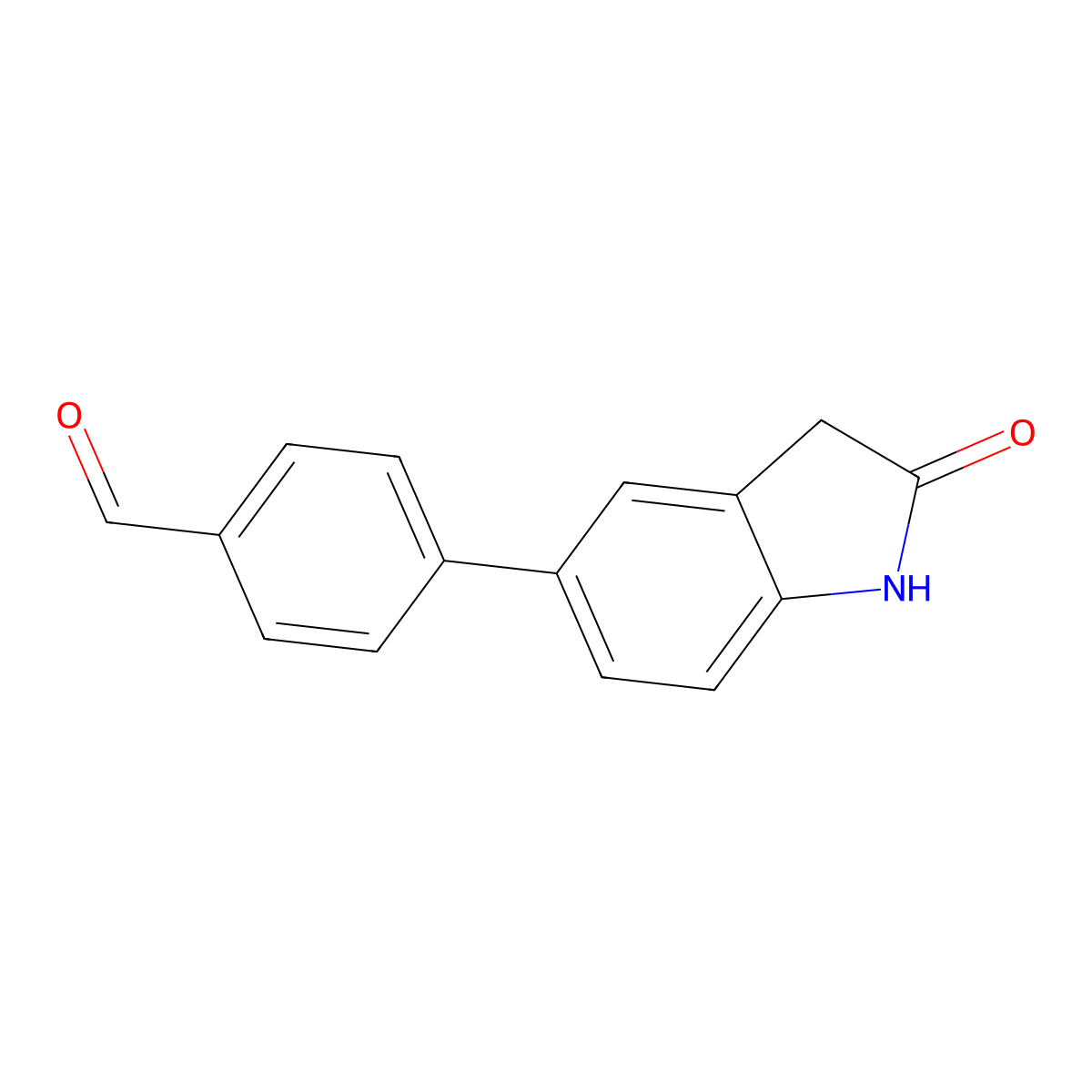 4-(2-Oxoindolin-5-YL)benzaldehyde molecular structure, CAS 53348-90-6