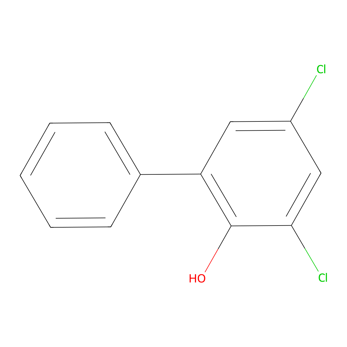 2-Hydroxy-3,5-dichlorobiphenyl molecular structure, CAS 5335-24-0