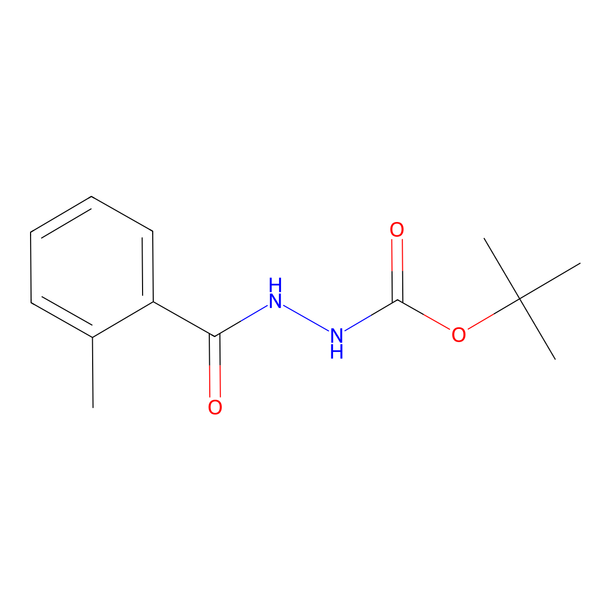 tert-butyl N-[(2-methylbenzoyl)amino]carbamate molecular structure, CAS 5335-34-2