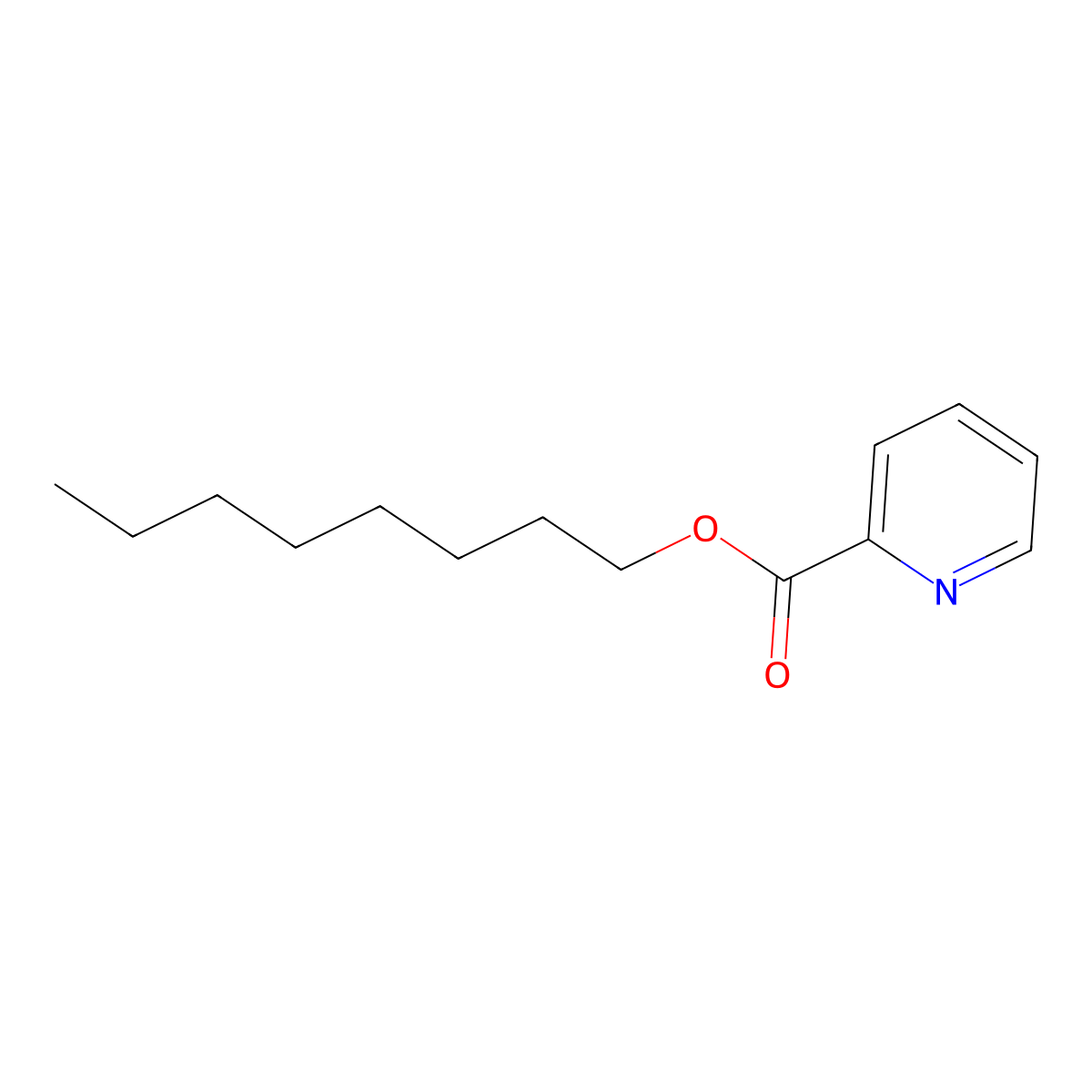 Octyl pyridine-2-carboxylate molecular structure, CAS 5335-69-3