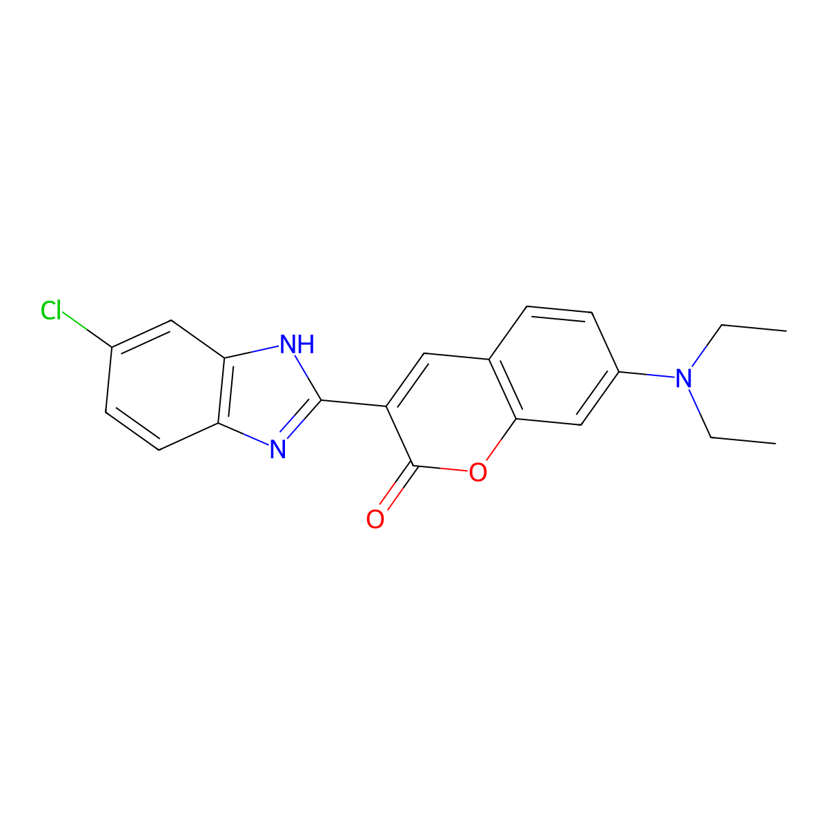 3-(5-chloro-1H-benzimidazol-2-yl)-7-(diethylamino)-2H-chromen-2-one molecular structure, CAS 53350-30-4