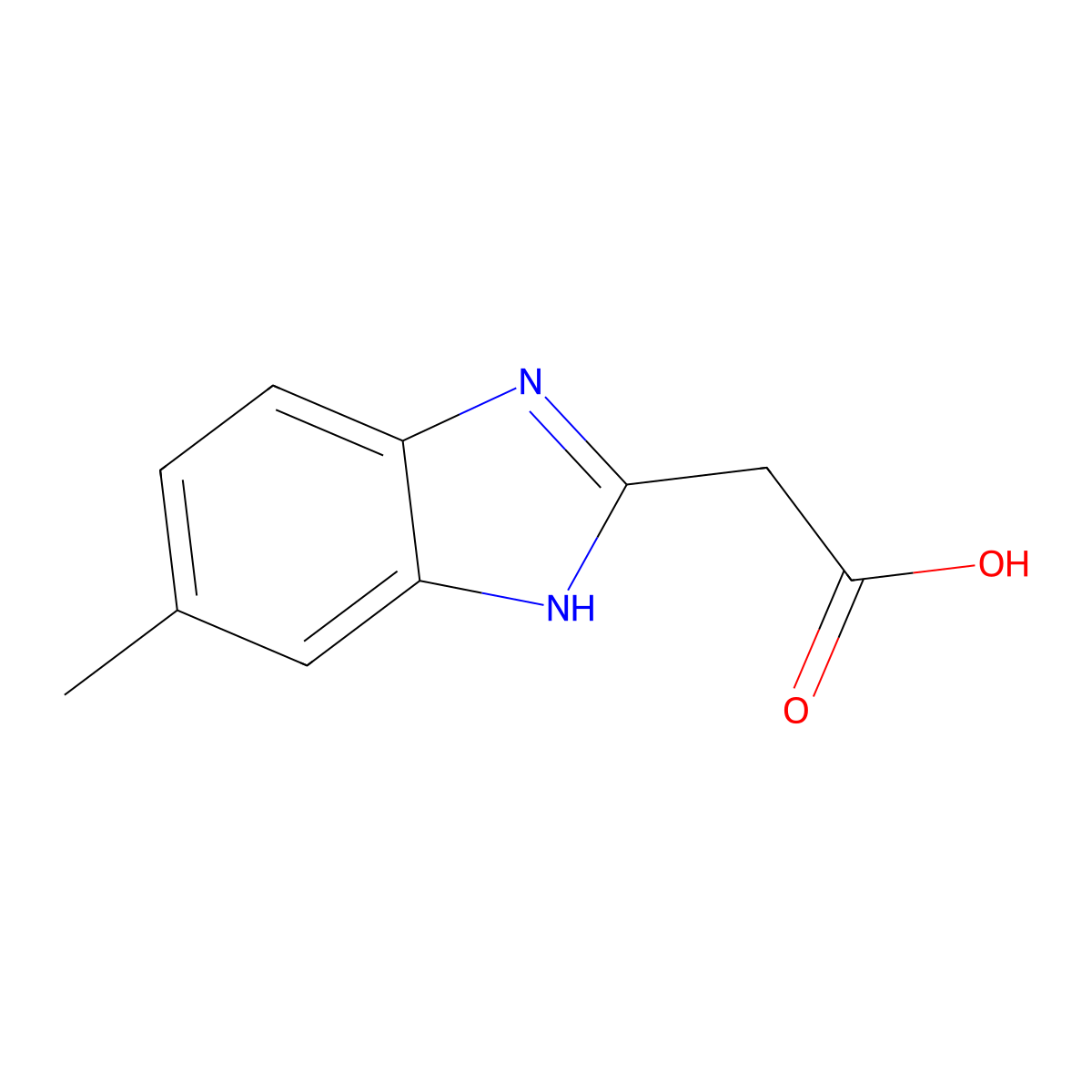 2-(6-Methyl-1H-benzo[d]imidazol-2-yl)acetic acid molecular structure, CAS 53350-31-5