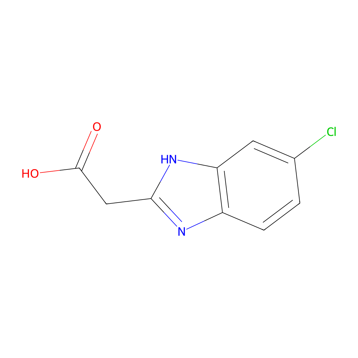 (5-Chloro-1H-benzimidazol-2-yl)acetic acid molecular structure, CAS 53350-32-6