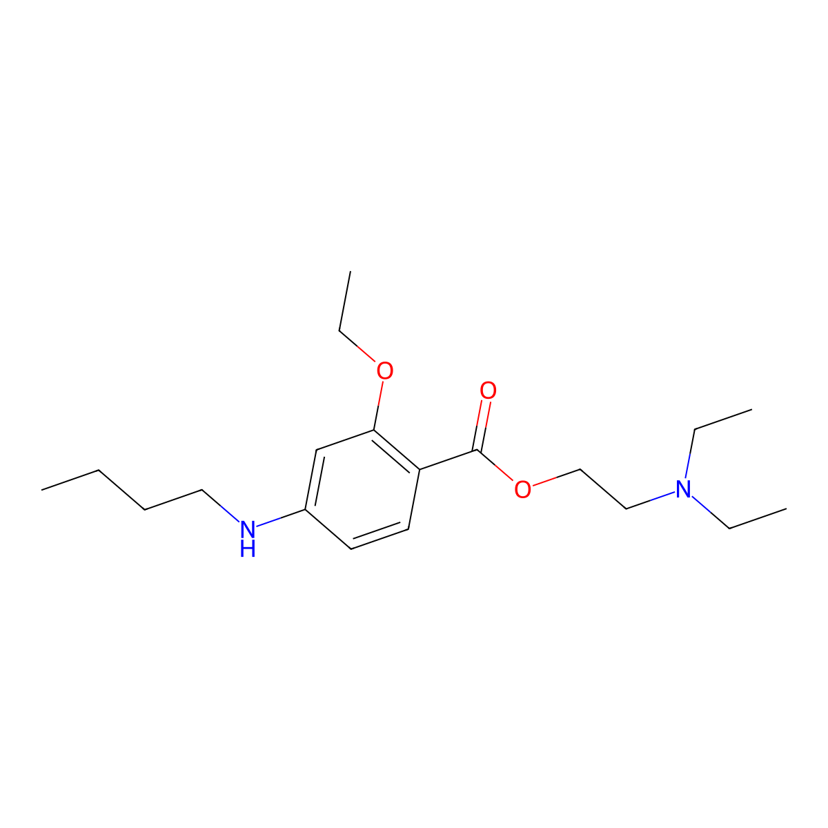2-Diethylaminoethyl 4-butylamino-2-ethoxybenzoate molecular structure, CAS 53352-75-3