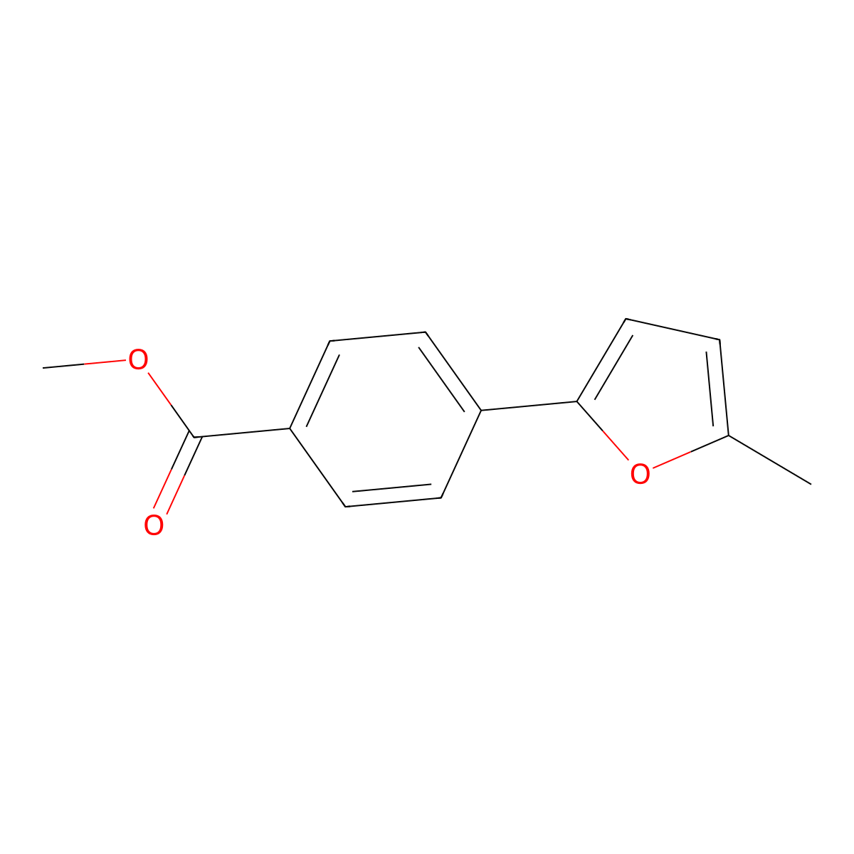 4-(5-Methyl-furan-2-yl)-benzoic acid methyl ester molecular structure, CAS 53355-26-3