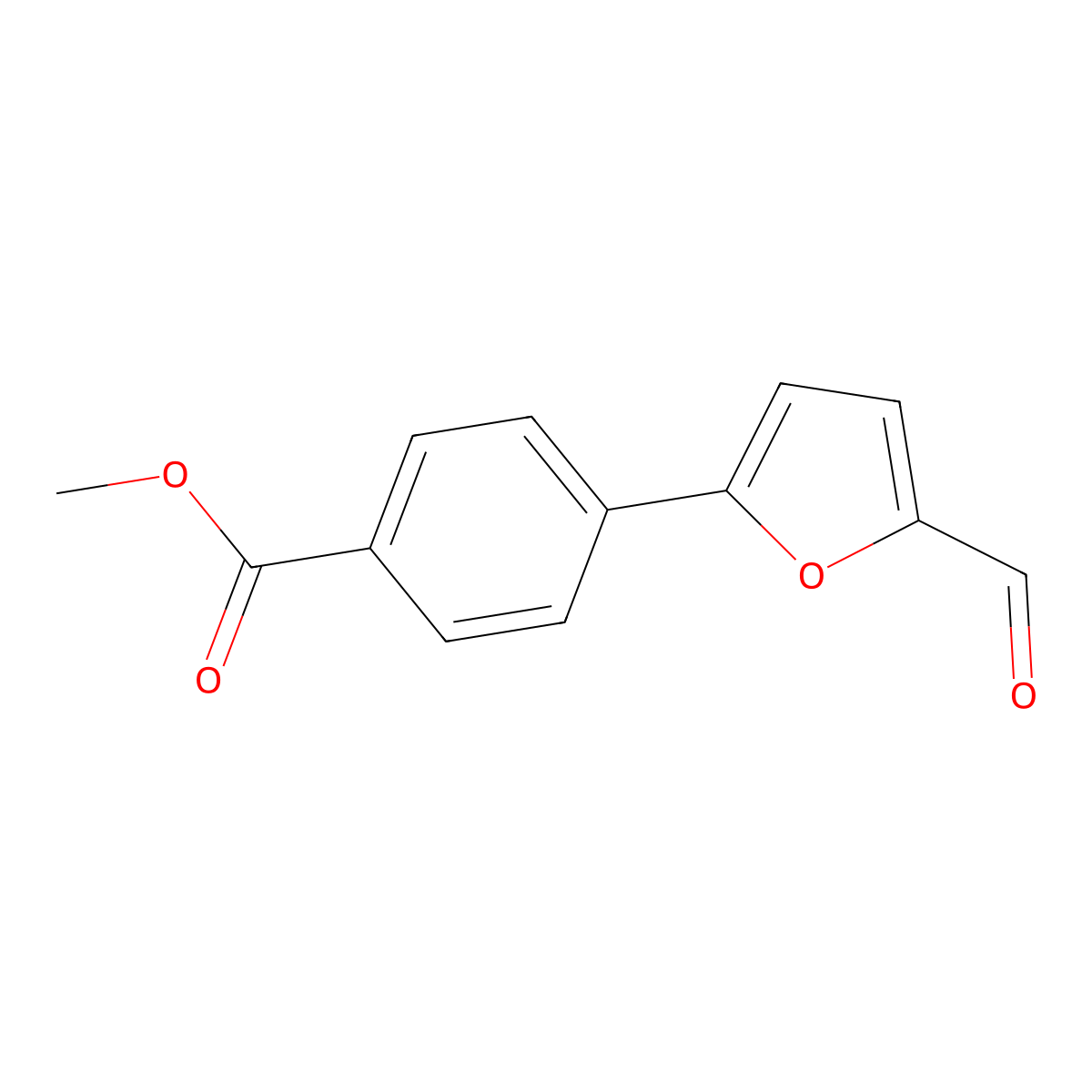 Methyl 4-(5-formylfuran-2-yl)benzoate molecular structure, CAS 53355-29-6