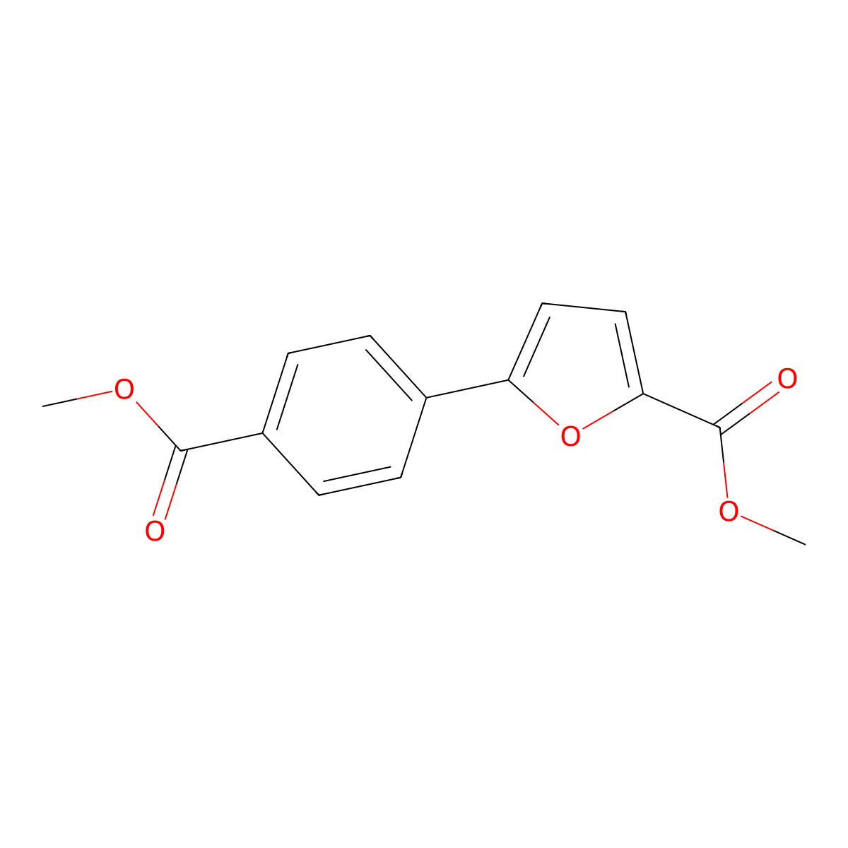 Methyl 5-(4-(methoxycarbonyl)phenyl)furan-2-carboxylate molecular structure, CAS 53355-35-4