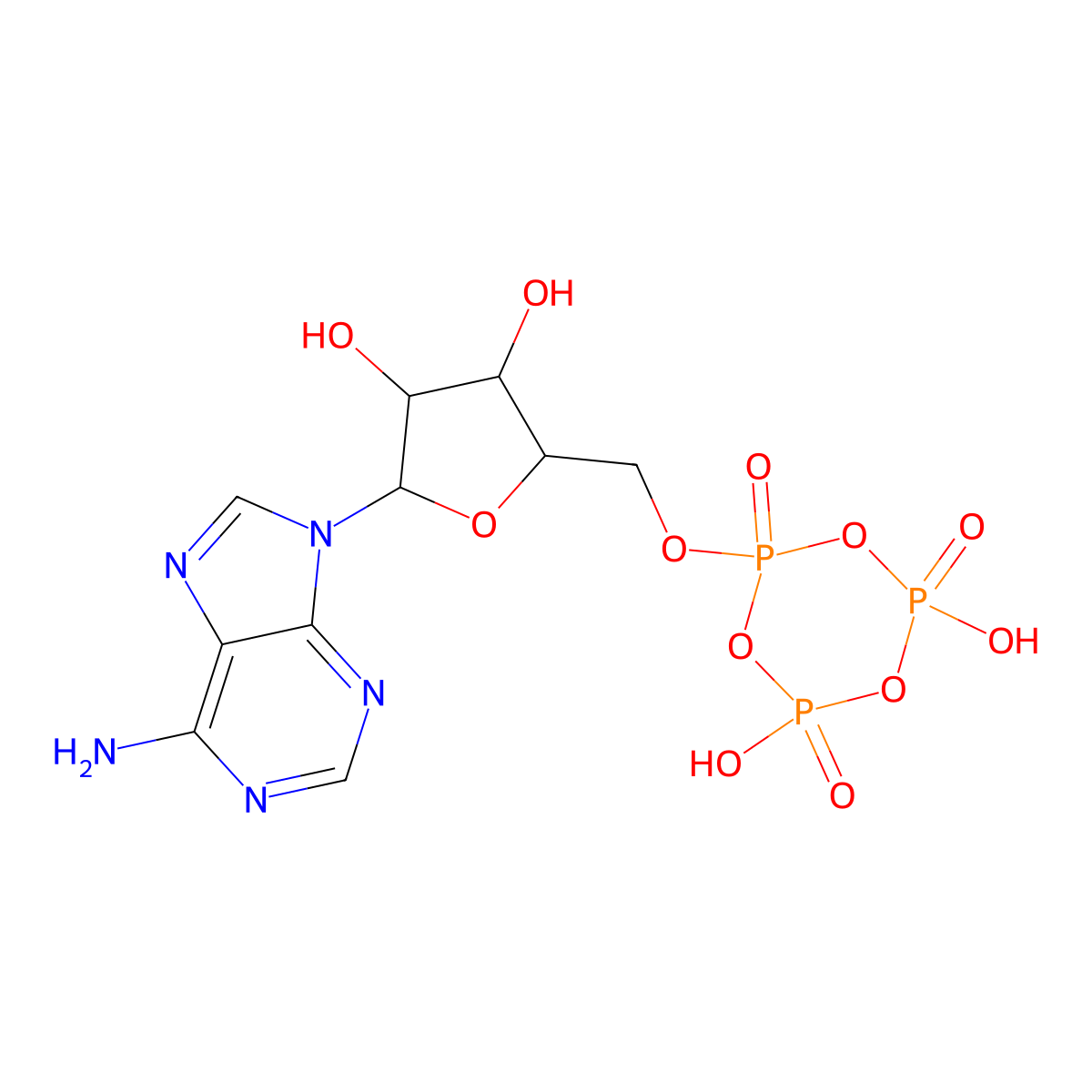 Cyclic adenosine-5'-trimetaphosphate molecular structure, CAS 53355-60-5
