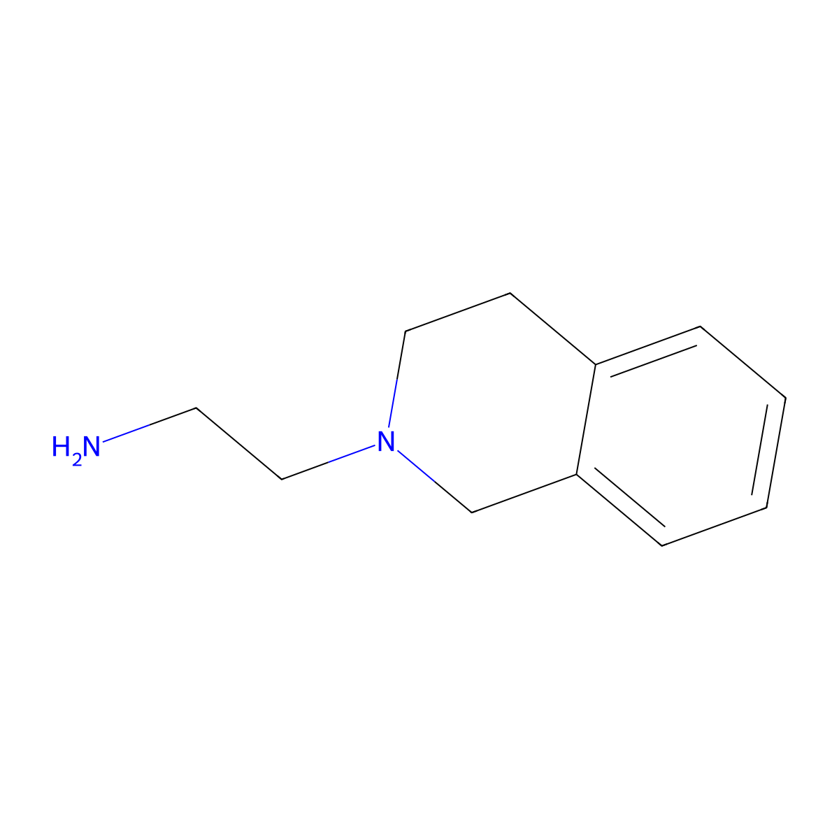 2-(1,2,3,4-Tetrahydroisoquinolin-2-yl)ethan-1-amine molecular structure, CAS 53356-51-7