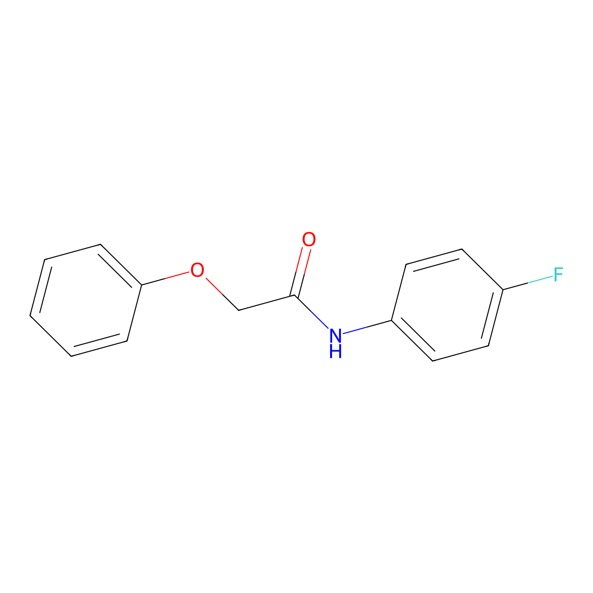 N-(4-fluorophenyl)-2-phenoxyacetamide molecular structure, CAS 5336-02-7