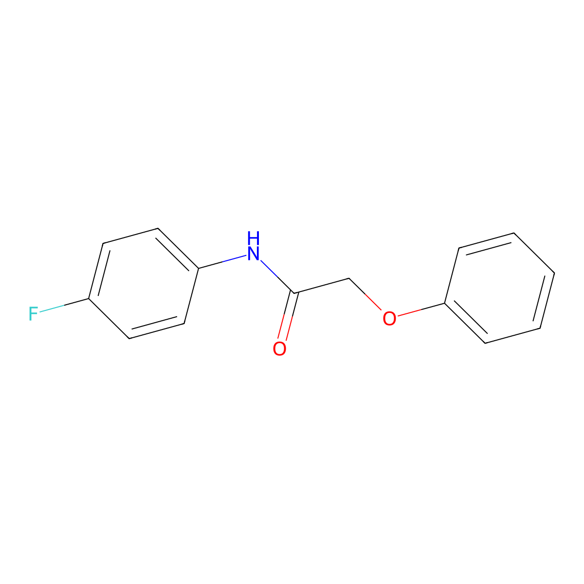 N-(4-fluorophenyl)-2-phenoxyacetamide molecular structure, CAS 5336-02-7