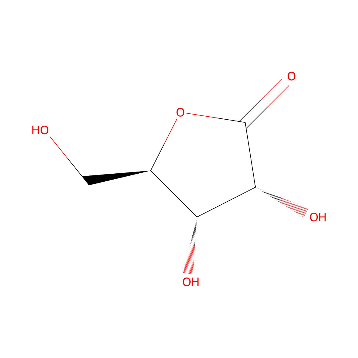 Ribonolactone molecular structure, CAS 5336-08-3