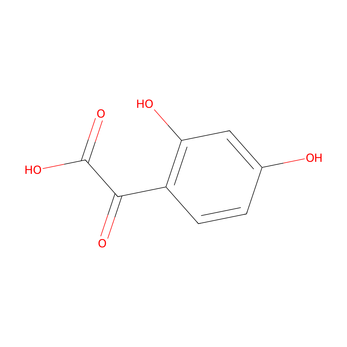 (2,4-Dihydroxyphenyl)(oxo)acetic acid molecular structure, CAS 5336-27-6