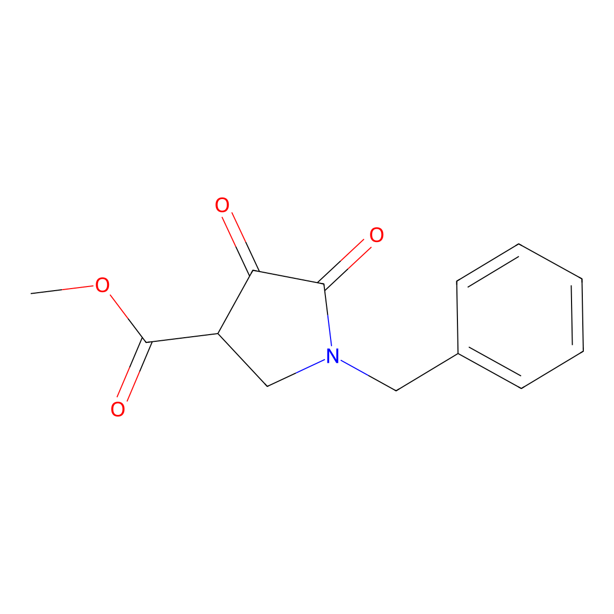 Methyl 1-benzyl-4,5-dioxopyrrolidine-3-carboxylate molecular structure, CAS 5336-41-4