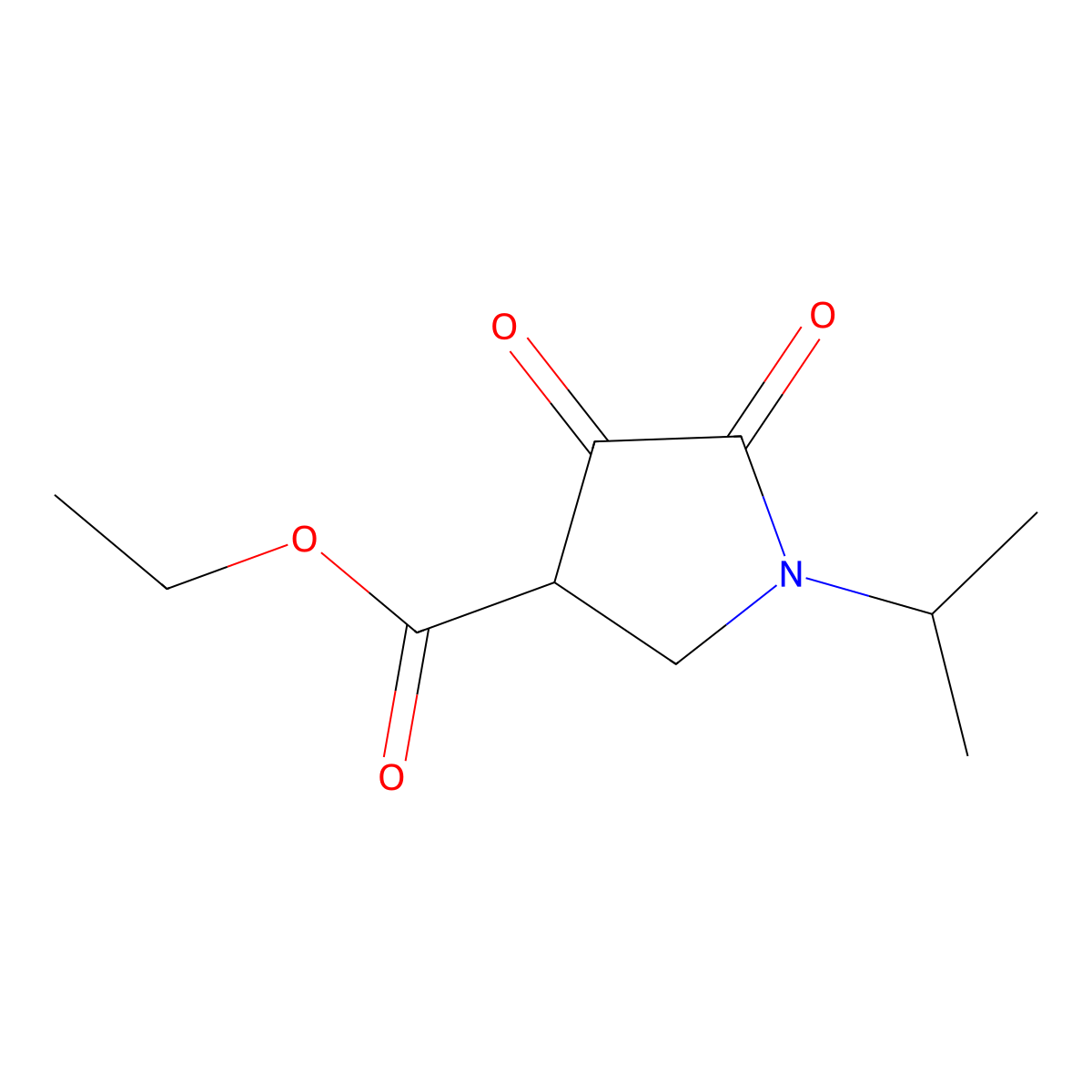Ethyl 1-isopropyl-4,5-dioxopyrrolidine-3-carboxylate molecular structure, CAS 5336-45-8