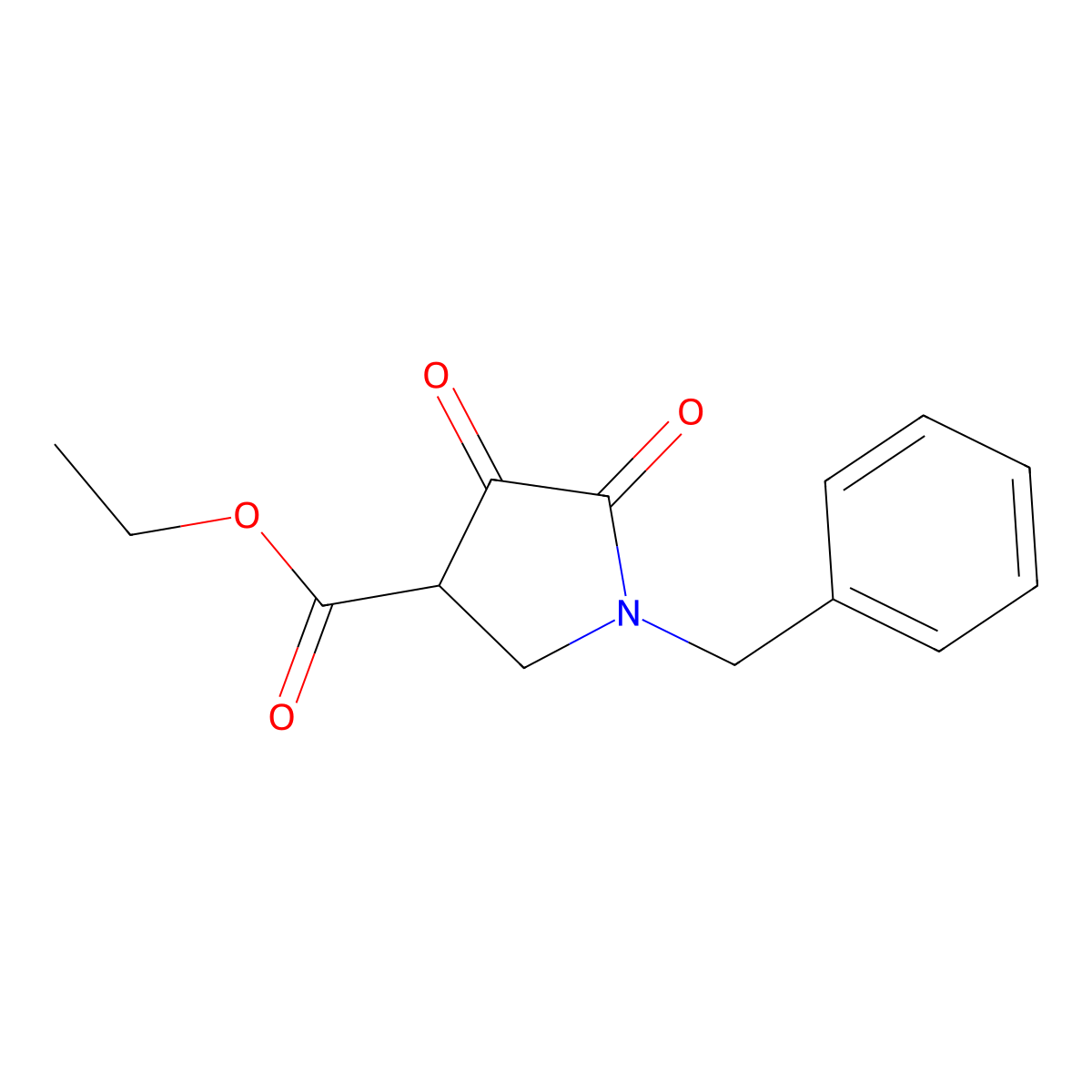 Ethyl 1-benzyl-4,5-dioxopyrrolidine-3-carboxylate molecular structure, CAS 5336-50-5
