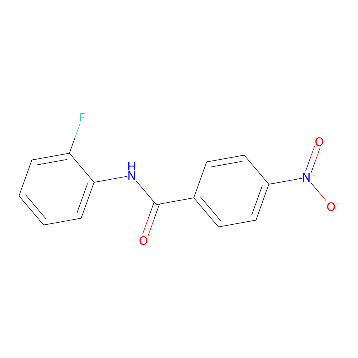 N-(2-Fluorophenyl)-4-nitro-benzamide molecular structure, CAS 5336-54-9