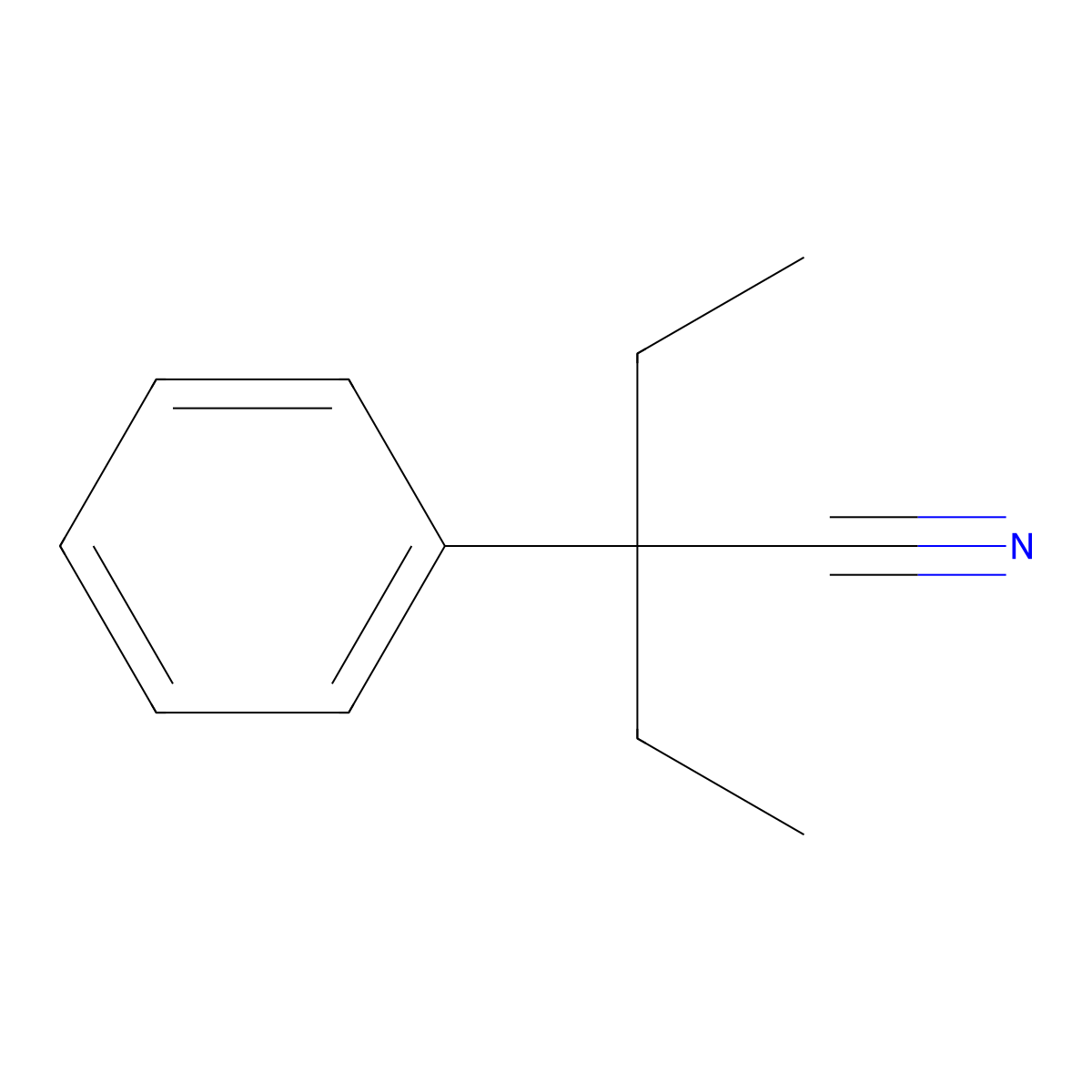 2-Ethyl-2-phenylbutyronitrile molecular structure, CAS 5336-57-2