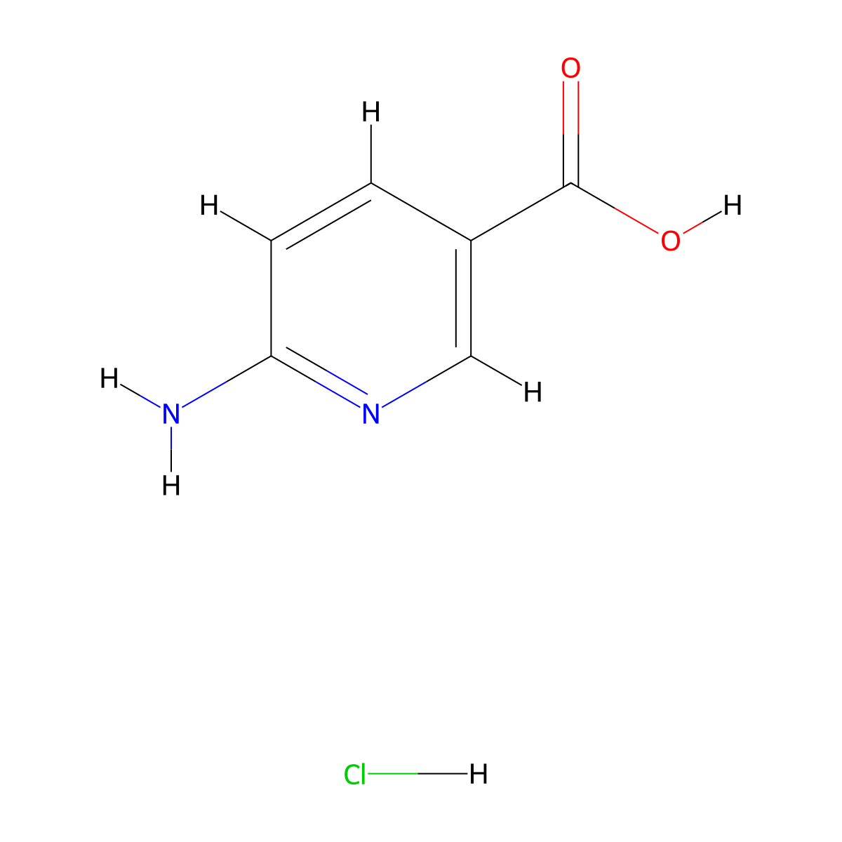6-Aminonicotinic acid monohydrochloride molecular structure, CAS 5336-87-8