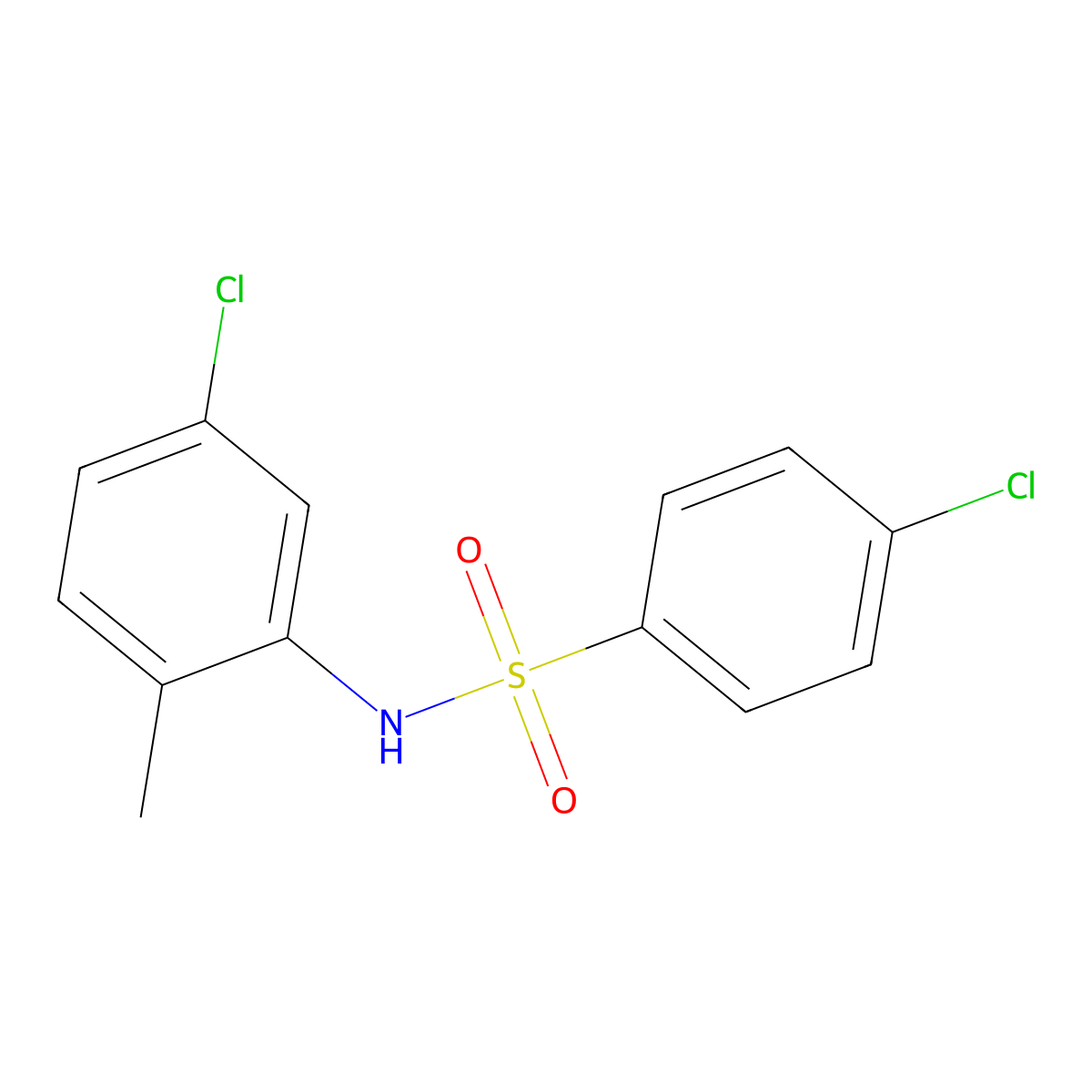 4-chloro-N-(5-chloro-2-methylphenyl)benzenesulfonamide molecular structure, CAS 5336-89-0