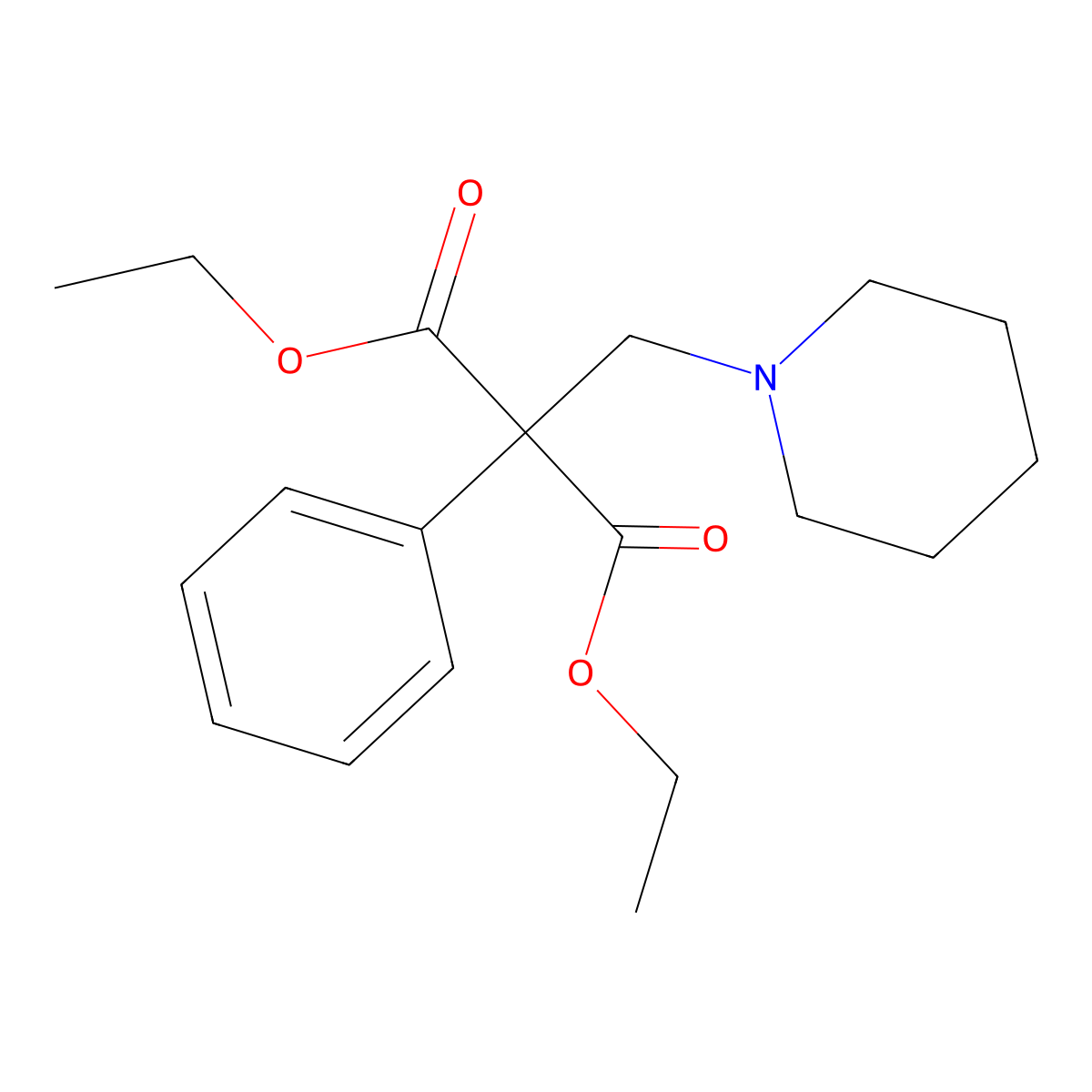 Malonic acid, phenyl(piperidinomethyl)-, diethyl ester molecular structure, CAS 53361-58-3