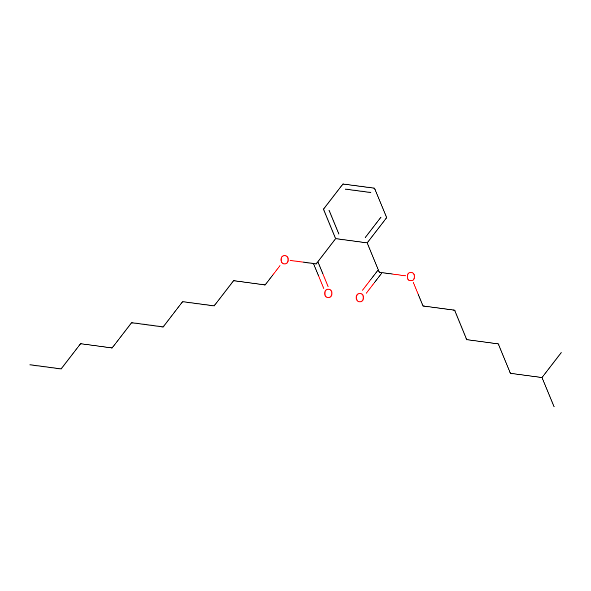 Decyl isooctyl phthalate molecular structure, CAS 53363-96-5
